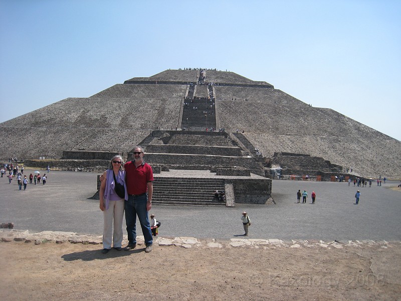 Mexico Pyramids - Mexico City 2009 0645.jpg - A trip to the Teotihuacan area of Mexico to visit the pyramids. A vast complex and a great climb to the top. This was followed by lunch in a cave, then a visit to the historical center of Mexico City. March 2009.